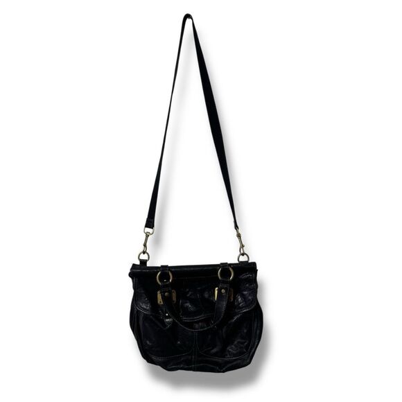 Fossil Ginger Top Handle Crossbody Purse Brown Leather Magnetic Snap Closure - Picture 1 of 15